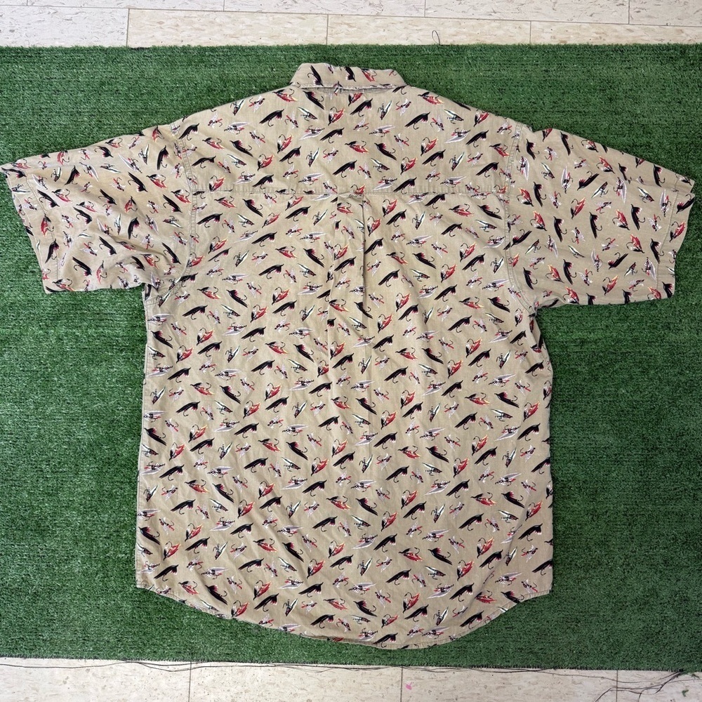 Vintage Columbia Fly fishing lure Patterned Men's Shirt, size Large - Picture 3 of 9